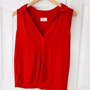 Med Lou & Grey Red Sleeveless Top comfy loungewear casual shirt